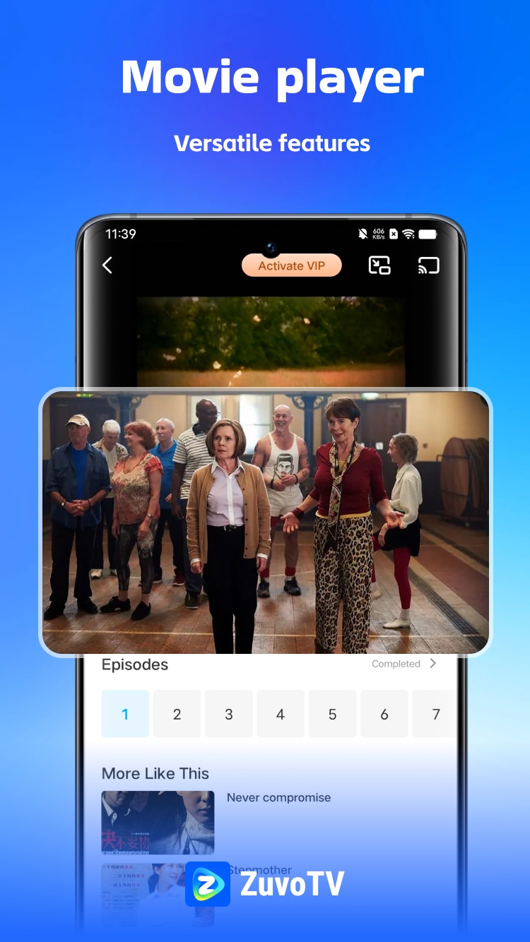 ZuvoTV movie player screen